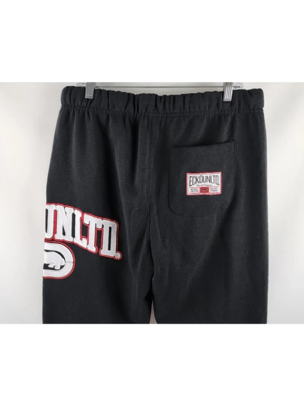ECKO Unltd Pants Mens Large Black Embroidered Logo Joggers (34x30) NWT